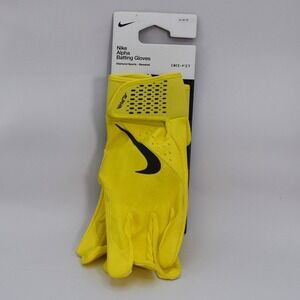 Nike‎ Alpha Dri-FIT Baseball Batting Gloves Men's Unisex Medium Yellow Black NEW